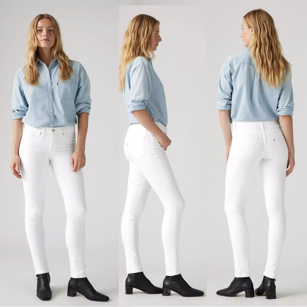 Levi's women's white 311 shaping skinny jeans Sz 28 NWT smoothing tummy panel